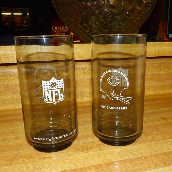 1979 Chicago Bears pair of Glass Tumbler, Burger Chef - Picture 2 of 5